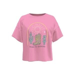 Pink Kids T-Shirt with Cactus Print